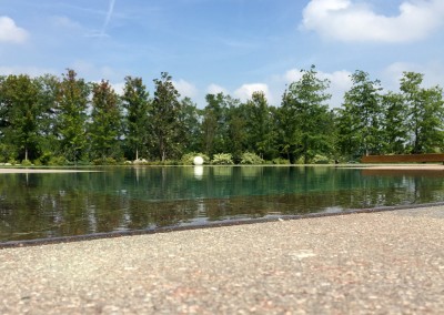 Acquafertpool Piscina privata rivestita in pietra naturale e sfioro a filo (3)